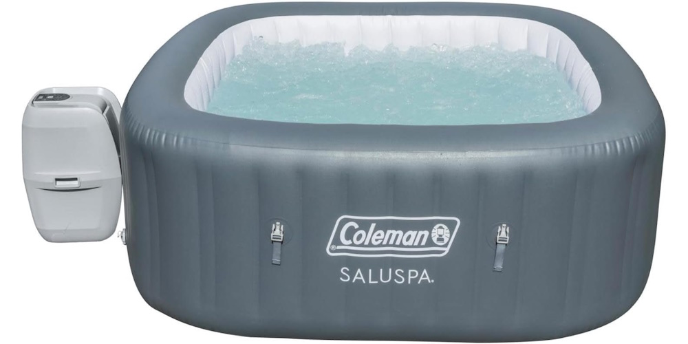 REVIEW – Coleman SaluSpa AirJet 4 to 6 Person Inflatable Hot Tub Square Portable Outdoor Spa with 114 Soothing AirJets and Insulated Cover