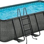 Funsicle Oasis Designer Rectangular Frame Outdoor Above Ground Swimming Pool