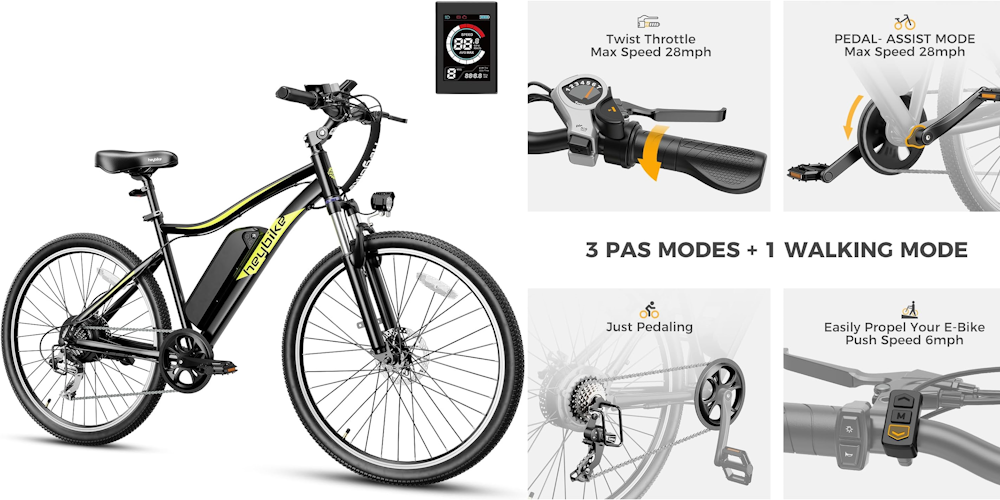 Heybike Race Max Electric Bike for Adults with 750W Peak Motor, 28mph Max Speed, 600WH Removable Battery Ebike, 27.5" Electric Mountain Bike with 7-Speed and Front Suspension