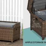 Outsunny Outdoor Wicker Storage Bench Deck Box