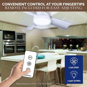 Socket Fan Light Original - Cool Light LED – Ceiling Fans with Lights and Remote Control,