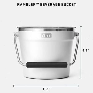 YETI Rambler Beverage Bucket, Double-Wall Vacuum Insulated Ice Bucket with Lid