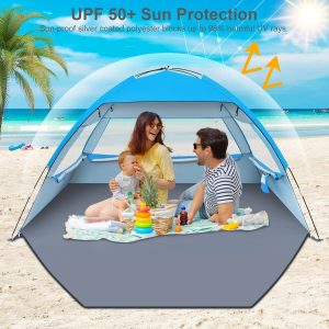 Gorich Beach Tent Sun Shelter for Lightweight & Easy Setup Beach Shade Canopy, Portable Beach Shade